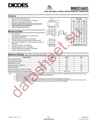 MMDT4401-7-F datasheet  